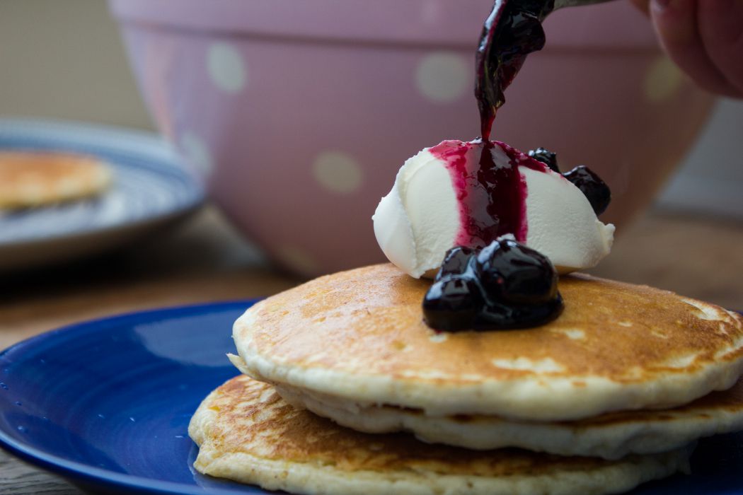 Lemon, Blueberry and Mascarpone Pancakes