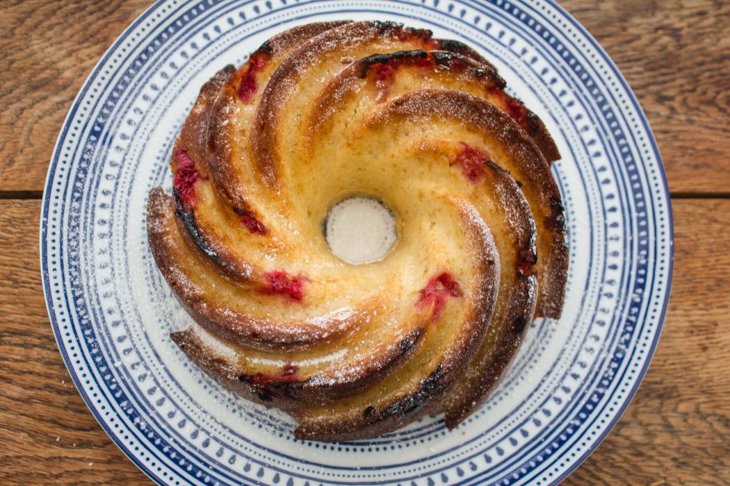 Week 1: Raspberry, Peach & Mango Bundt Cake