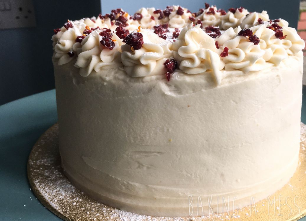 White Chocolate and Cranberry Cake